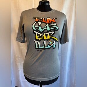 Gray Run Gasparilla 2025 Marathon Tech T-Shirt. XS Unisex